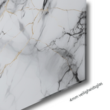 Glasschilderij - Exclusive - Liggend - Marmer Abstract Black Gold