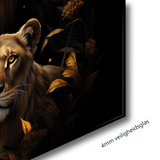 Glasschilderij - Exclusive - Liggend - Leeuwenfamilie 3 welpen Alice