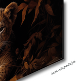Glasschilderij - Exclusive - Liggend - Leeuwenfamilie Leeuwin 2 Welpen
