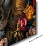 Glasschilderij - Exclusive - Liggend - Leeuwenliefde Robijn