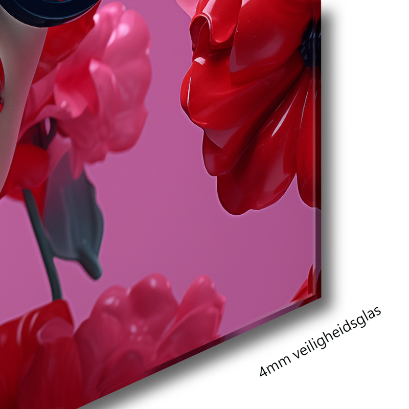Glasschilderij - Exclusive - Liggend - Florale Fluistering
