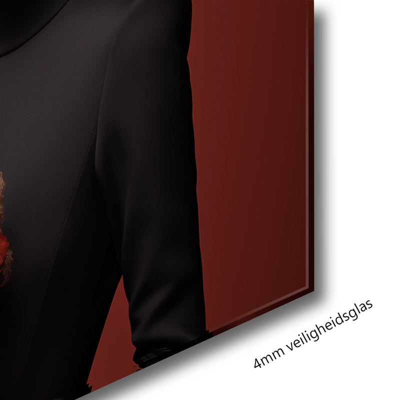 Glasschilderij - Exclusive - Liggend - Branded Fashion Models Rood