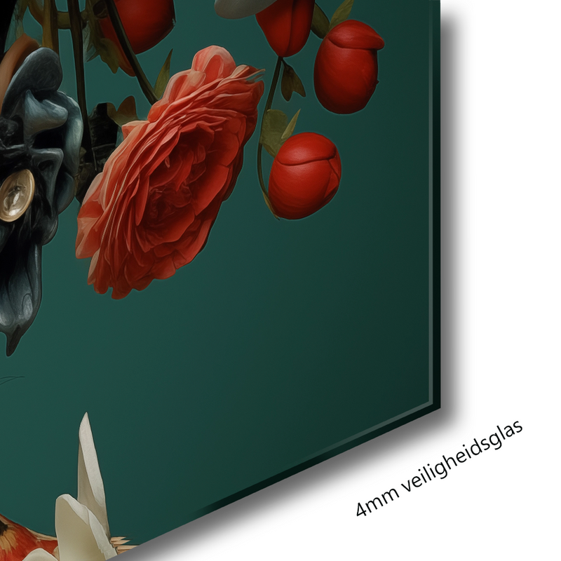 Glasschilderij - Exclusive - Liggend - Bloeiende Blik