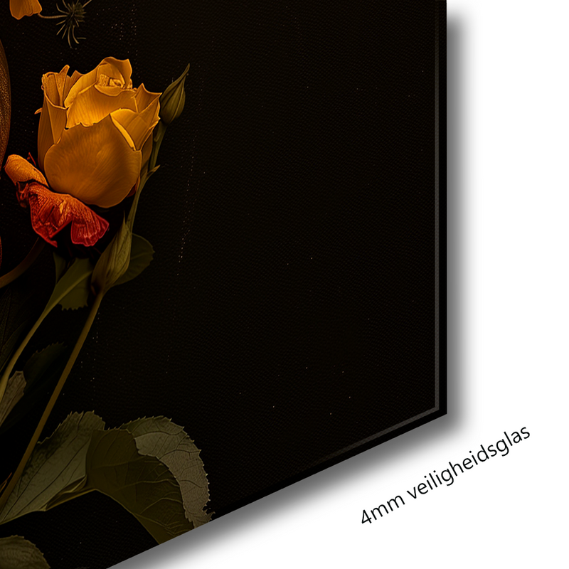 Glasschilderij - Exclusive - Liggend - Gouden Hart