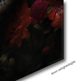 Glasschilderij - Exclusive - Staand - Panter met Bloemen Evi