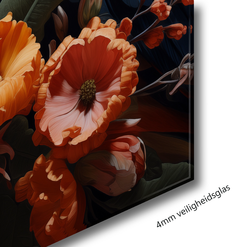 Glasschilderij - Exclusive - Staand - Havik Kleurrijk