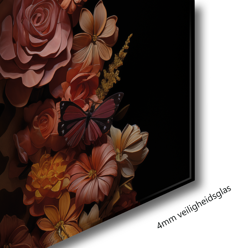 Glasschilderij - Exclusive - Staand - Giraf Zuid-Afrika