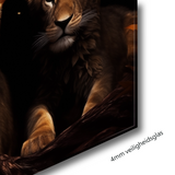 Glasschilderij - Exclusive - Staand - Leeuwenfamilie 2 Welpen Mona