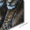 Glasschilderij - Exclusive - Staand - Leeuwenfamilie Moeder 2 Welpjes Lisa