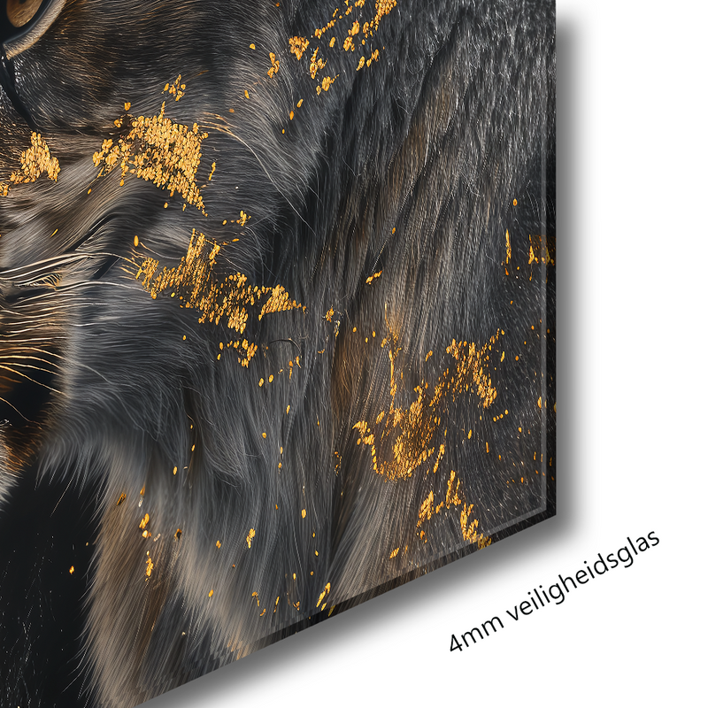 Glasschilderij - Exclusive - Staand - Leeuwenfamilie Natalie - Gouden Eeuw Serie