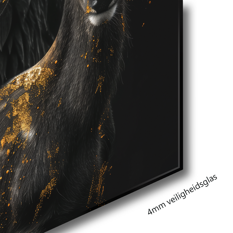 Glasschilderij - Exclusive - Staand - Hertenfamilie 2 Hertjes Aria - Gouden Eeuw Serie