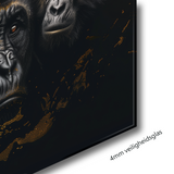 Glasschilderij - Exclusive - Staand - Gorillafamilie - Gouden Eeuw Serie