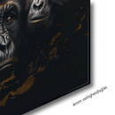 Glasschilderij - Exclusive - Staand - Gorillafamilie - Gouden Eeuw Serie
