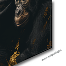 Glasschilderij - Exclusive - Staand - Apenfamilie 2 Aapjes De Stam - Gouden Eeuw Serie