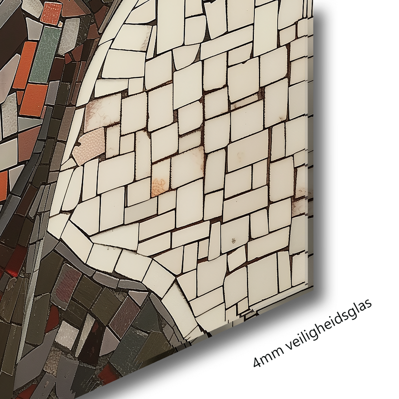 Glasschilderij - Exclusive - Staand - Avery Mozaïek Abstract