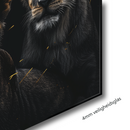 Glasschilderij - Exclusive - Staand - Leeuwenfamilie 2 Welpjes, Riley - Gouden Eeuw Serie