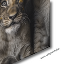 Glasschilderij - Exclusive - Staand - Leeuwenfamilie 3 Welpjes, van Rust - Gouden Eeuw Serie