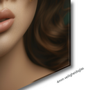 Glasschilderij - Exclusive - Staand - Vrouw met Vlinders Palmen