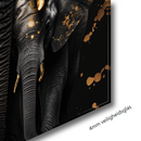 Glasschilderij - Exclusive - Staand - Olifantenfamilie 2 Kalfjes - Gouden Eeuw Serie