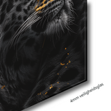 Glasschilderij - Exclusive - Staand - Panter 2 Welpen, Schildwachten - Gouden Eeuw Serie