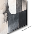 Glasschilderij - Exclusive - Staand - Wit tegen Donker - (Japandi Stijl)