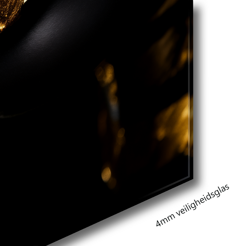Glasschilderij - Exclusive - Staand - Vrouw met Goud Prime II