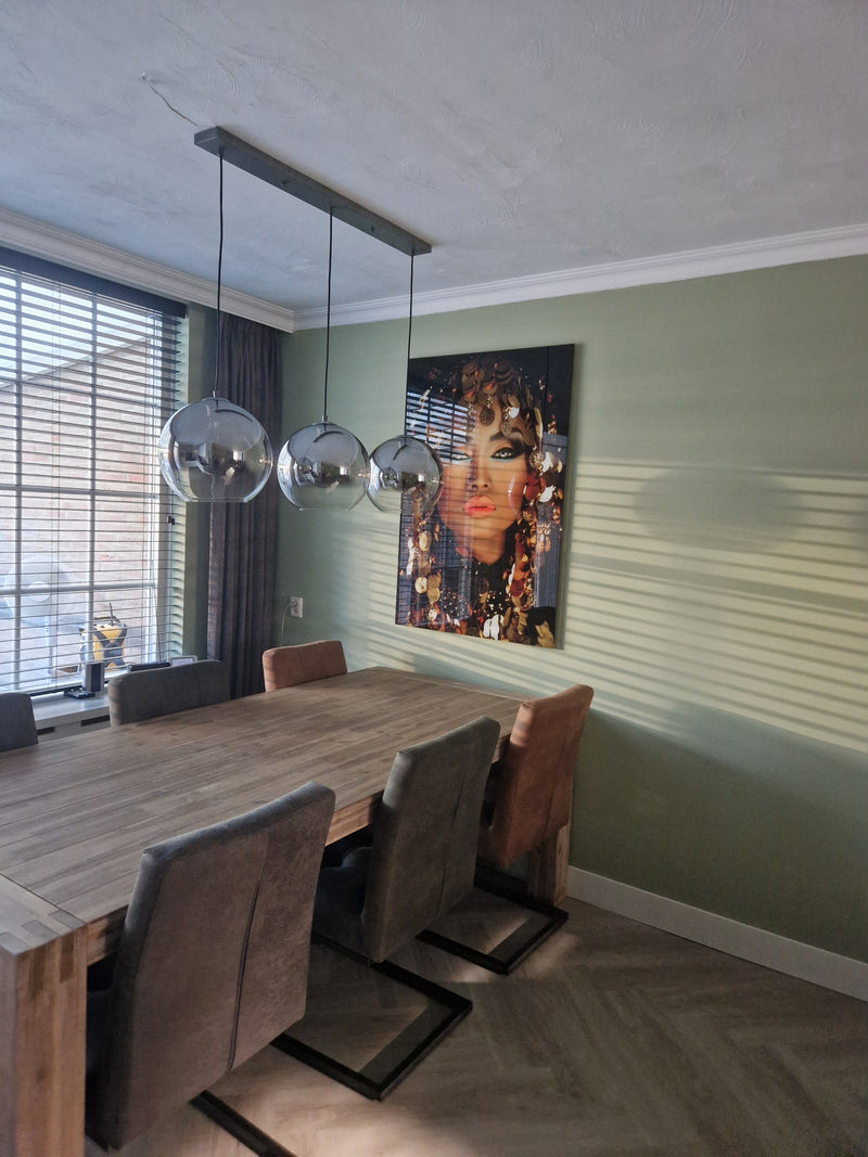 Glasschilderij - 80x120cm - Model - Arabian Princess Gold Art