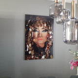 Glasschilderij - 80x120cm - Model - Arabian Princess Gold Art