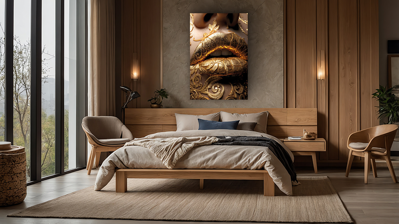 Glas schilderij fineart lips