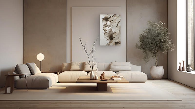 Glas schilderij contemporary portrait