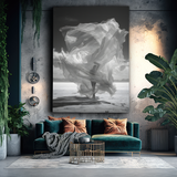 Glas schilderij desert silhouet