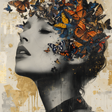 Glas schilderij face dissolving