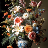 Glas schilderij flowers still life