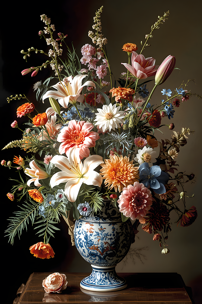 Glas schilderij flowers still life