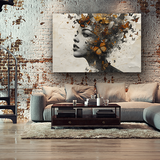 Glas schilderij mixed media portrait