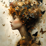 Glas schilderij young woman