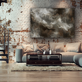 Glas schilderij abstract brown white