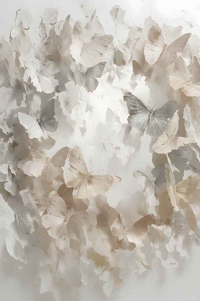 Glas schilderij butterflies circle