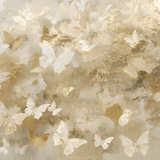 Glas schilderij butterflies gold