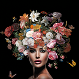 Glasschilderij - 80x80 / 120x80 / 150x100cm - Model - Cinderella with Flowers