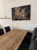 Glasschilderij - 150x100 / 120x80cm - Exclusive - Dieren - Lynn Leeuwen Familie Welpjes - 1, 2, 3, 4, 5 Welpen