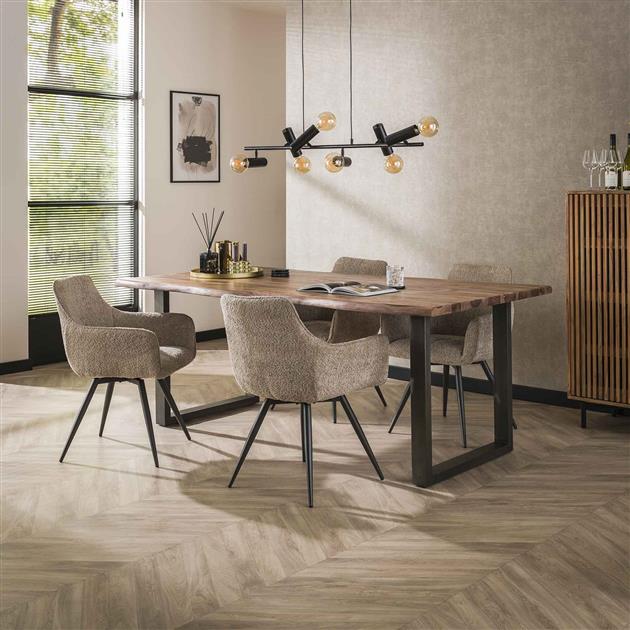 Modera - Armstoel boucle draaibaar. VPE2 - Boucle zandkleur - set van: 2