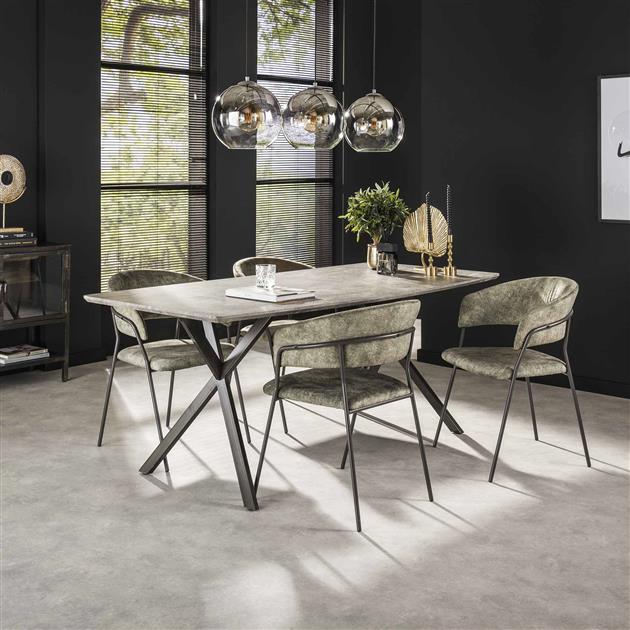 Modera - Armstoel club. VPE4 - Mosgroen velours - set van: 4