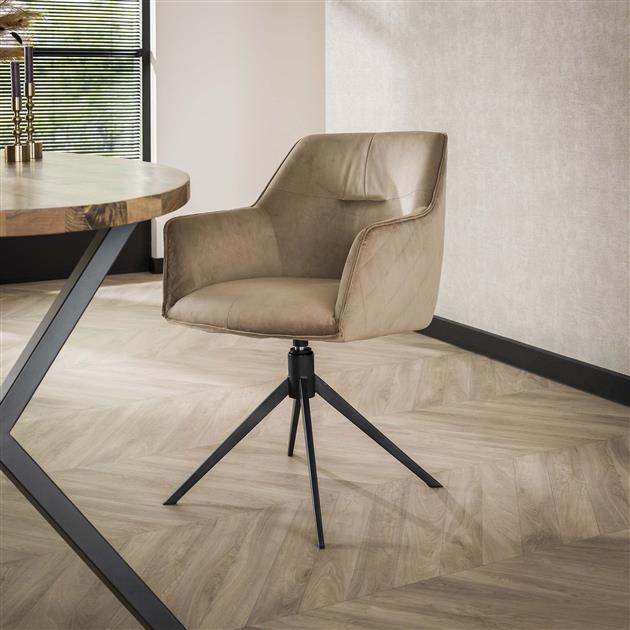 Modera - Armstoel pull draaibaar. VPE2 - Champagne velours - set van: 2