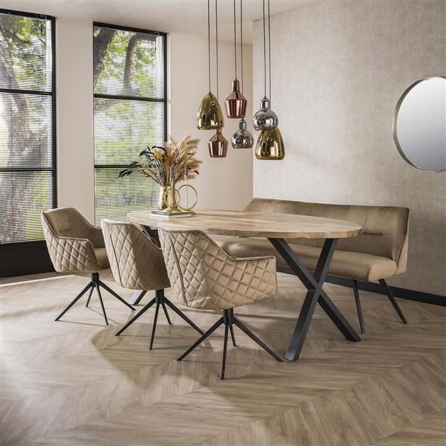 Modera - Armstoel pull draaibaar. VPE2 - Champagne velours - set van: 2