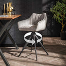 Modera - Barstoel cinema draaibaar. VPE2 - Zilverkleurig velours - set van: 2