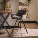 Modera - Barstoel raster draaibaar. VPE2 - Antraciet velours - set van: 2