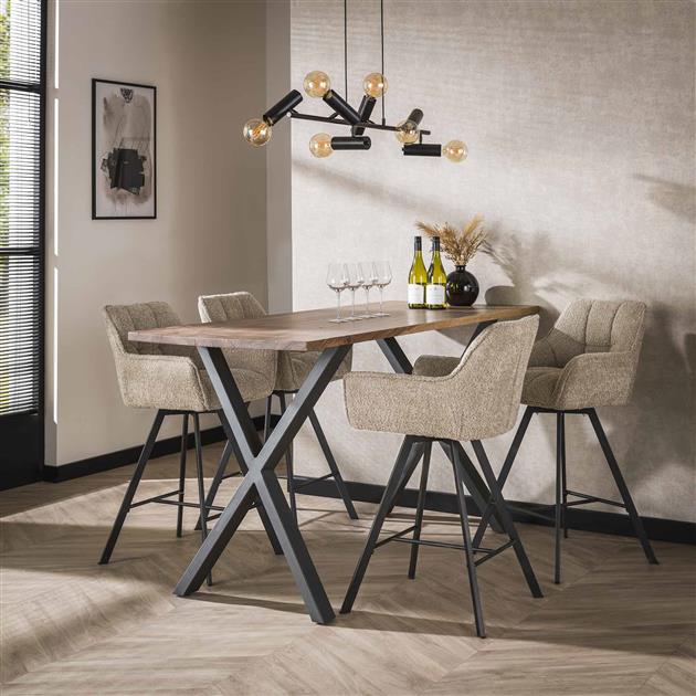 Modera - Barstoel raster draaibaar. VPE2 - Boucle zandkleur - set van: 2