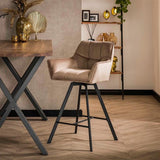 Modera - Barstoel raster draaibaar. VPE2 - Champagne velours - set van: 2