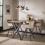 Modera - Barstoel raster draaibaar. VPE2 - Champagne velours - set van: 2